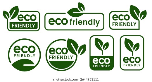 Conjunto de ícones ecológicos. Selos ecológicos para alimentos. Rótulos orgânicos naturais de alimentos.