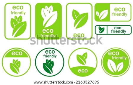 Set Of Eco Friendly Icons. Ecologic food stamps. Organic natural food labels.eps10