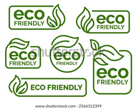 Set of eco friendly icons. Ecologic food stamps. Organic natural food labels.
