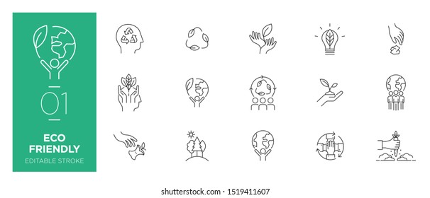 Set of Eco friendly line icons - Modern icons	 - Shutterstock ID 1519411607