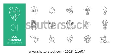 Set of Eco friendly line icons - Modern icons	 [[stock_photo]] © 