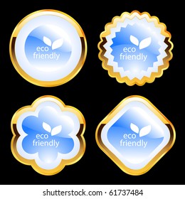 Set of eco friendly, natural and organic labels.
