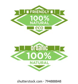 Set of eco friendly and organic labels. Bio, Ecology, Organic logos and icons, labels, tags.