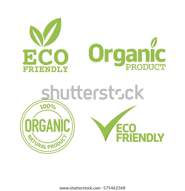 Set Eco Friendly Organic Labels Stock Vector (Royalty Free) 575462368