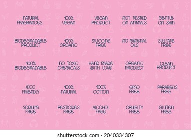 set of eco friendly phrases