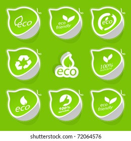 Conjunto de stickers ecológicos.