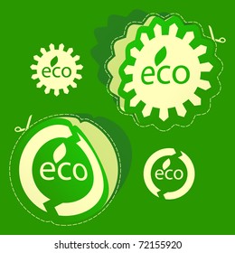 Set of eco friendly stickers.