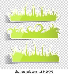Set of eco grass stickers