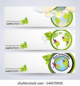 set of eco, green banners 