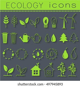 set eco icon on white background. Vector illustration design