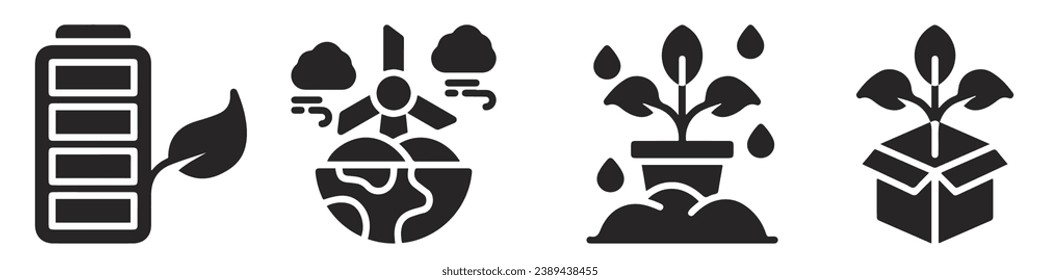 Set of eco icon. Renewable energy vector illustration. Environmentally Friendly symbols.
