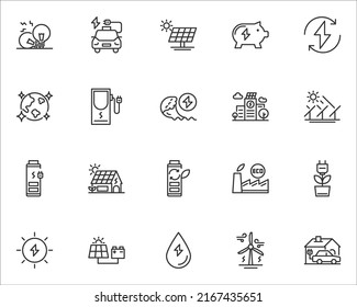 set of eco icons, environment, think green, energy