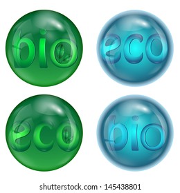 set of eco icons isolated on white background