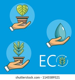 Set of eco icons and symbols