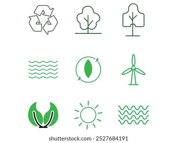 set of eco icons vector design