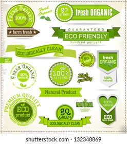 Set of eco labels