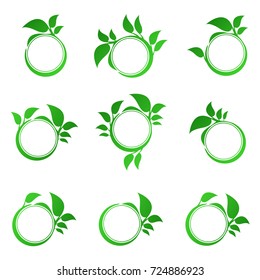 Set of eco lifestyle concept template.