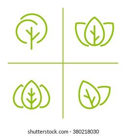 Set of eco line logo