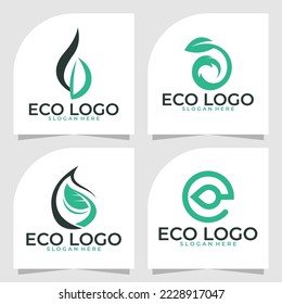 set of eco logo vector design template