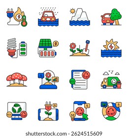 Set Of Eco and Nature Flat Icons�