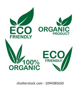 Set of eco and organic labels