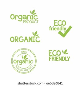 Set of eco organic labels