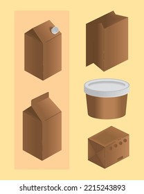 set with eco packaging mockup