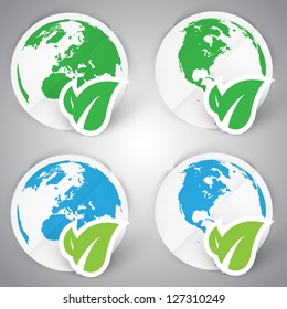 A set of eco paper earth