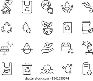 set of eco plastic icons, such as reuse, recycle, nature, green energy, zero waste