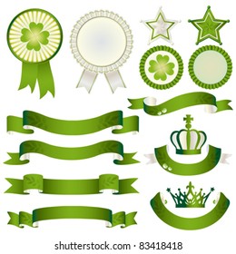 set of  eco with ribbon and emblem