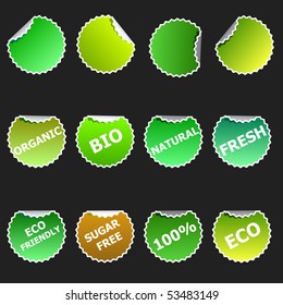 Set of eco stickers