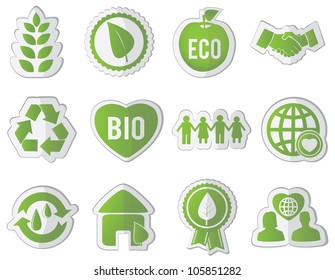 set of eco stickers - vector illustration