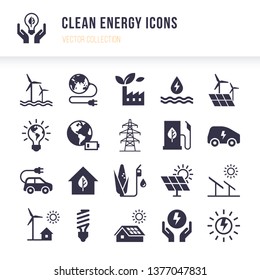 Set of eco vector icons in flat style isolated on white background. Eco collection with various icons on the theme of ecology and green energy. Isolated, editable and scalable icons.