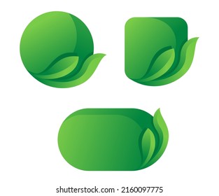 Juego de placas de degradado verde ecológico para basura cero, decoración de productos naturales y orgánicos