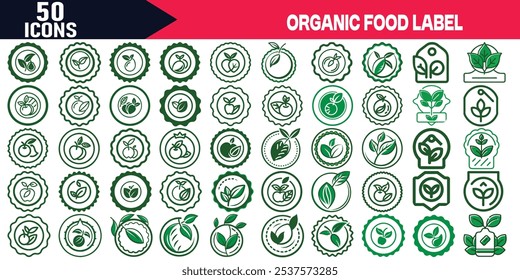 Set of Eco-Friendly Icons for Organic Food Labels, Ecologic Stamps,Illustrator vector