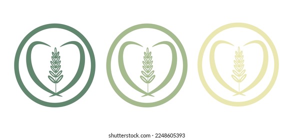 Conjunto de ecoiconos con un pico en un círculo de tres opciones de color. Icono del vector sobre un fondo blanco