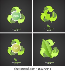 Set of ecologic icons. Vector design. 