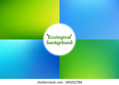 Set of Ecological Clean Backgrounds. Concept of Green, Blurred Illustrations. Pattern of Nature, Ecology for Brochures, Flyers, Posters.