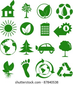 Set of ecological icons