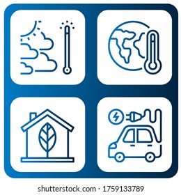 Set of ecological icons. Such as Global warming, Eco, Electric vehicle , ecological icons