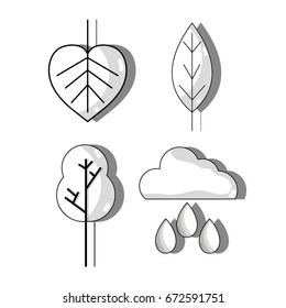 set ecology conservation and environment care concept