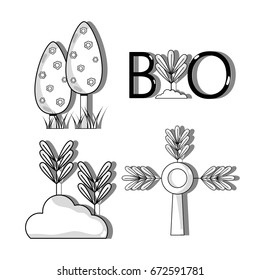 set ecology conservation and environment care concept