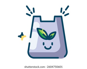 Set of an Ecology Eco Bag Lineal Color Icon