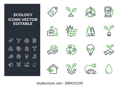 set of Ecology elements symbol template for graphic and web design collection logo vector illustration
