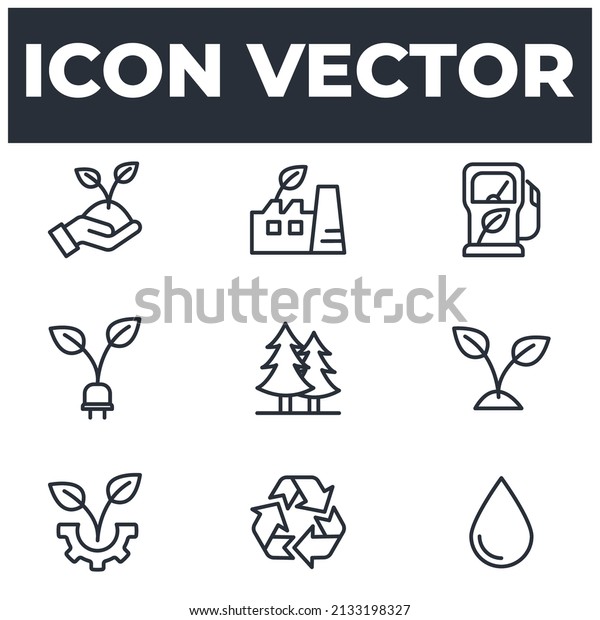 set of Ecology\
elements symbol template for graphic and web design collection logo\
vector illustration