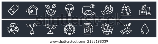 set of Ecology\
elements symbol template for graphic and web design collection logo\
vector illustration