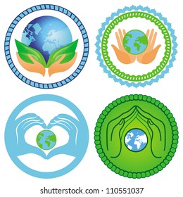 Set of ecology emblems - vector environment concept