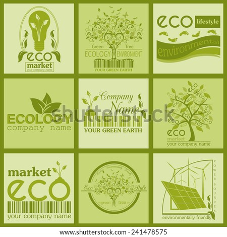 set ecology environment recycling logos vector stock vector royalty recycling logos