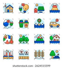 Set Of Ecology Flat Icons�