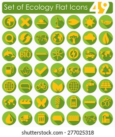 Set of ecology flat icons for Web and Mobile Applications